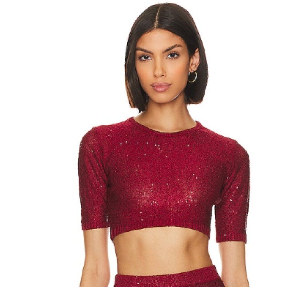 BNWT - MISA DARYA RED SPARKLE TOP - XS